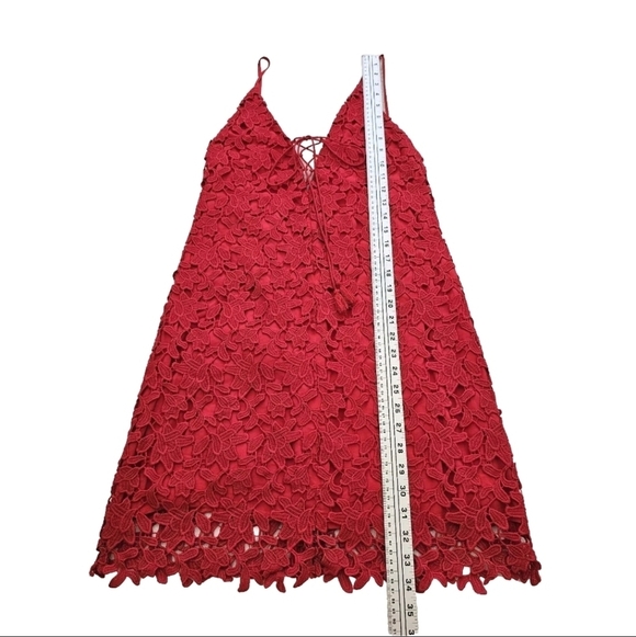 TJD The Jetset Small Red Lace Sexy Bodycon Open Back Party Prom Evening Dress - Picture 9 of 15